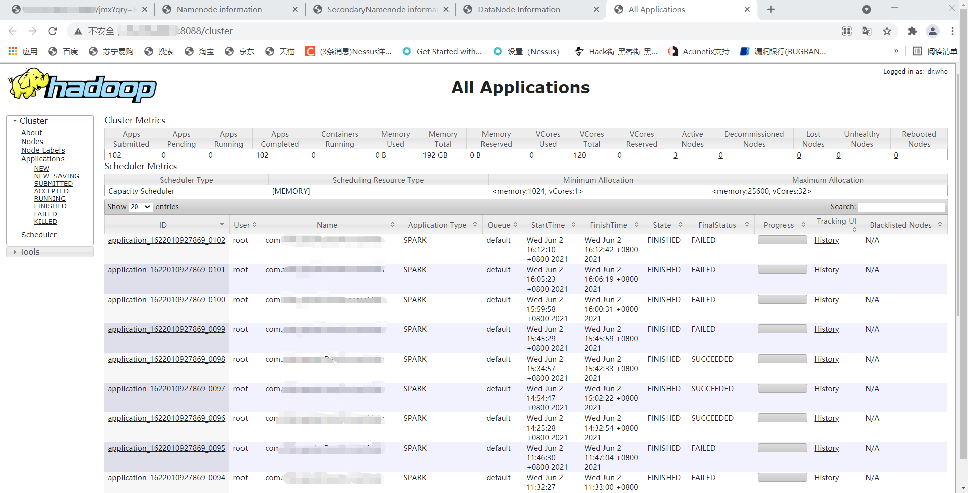 Hadoop/Yarn REST API未授权访问漏洞_关闭 hadoop web 管理 面CSDN博客