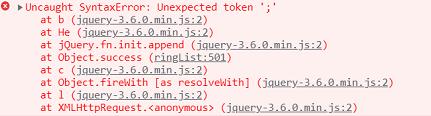 jsp 报错 Uncaught SyntaxError: Unexpected token ‘；‘