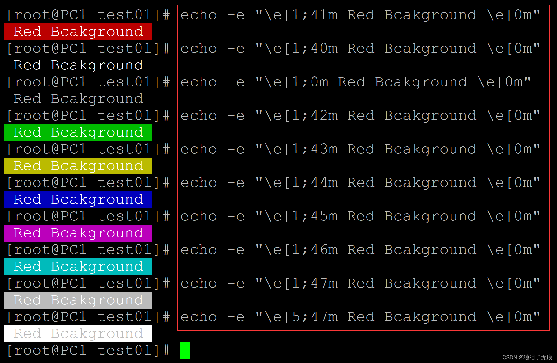 在 Linux 中更改 echo 的输出颜色