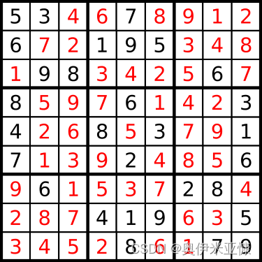 数独例题解法