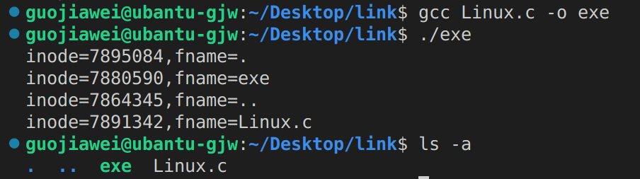 硬链接，软链接，link,rename,symlink,opendir和readdir