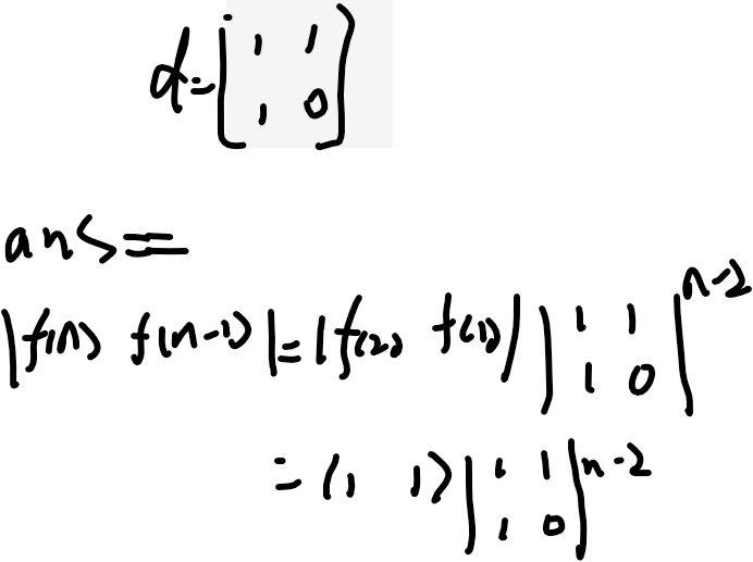 用矩阵乘幂的方法，求斐波那契数列f(n)=f(n-1)+f(n-2)，不用递归求，速度非常非常快