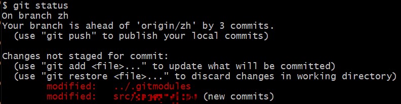 modified () new commits