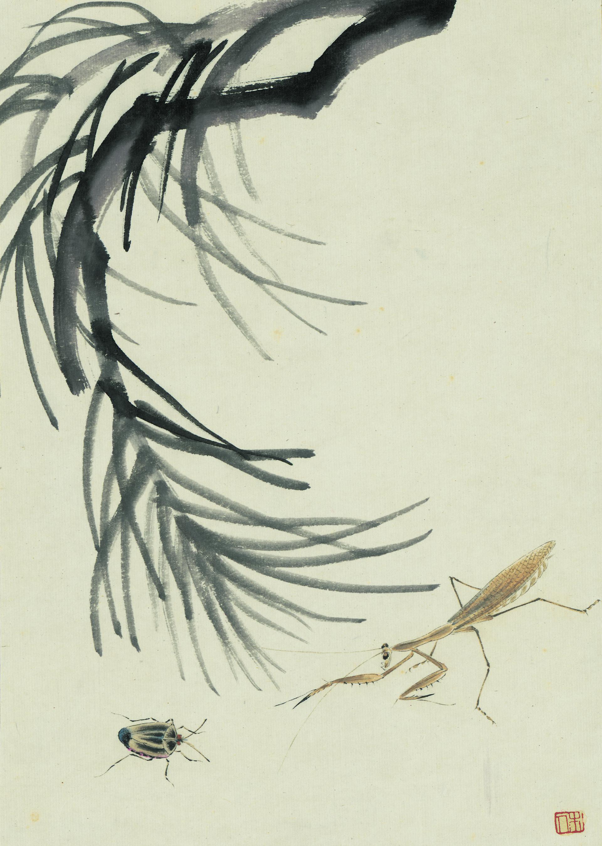 名画378 齐白石《花草工虫册页十开》