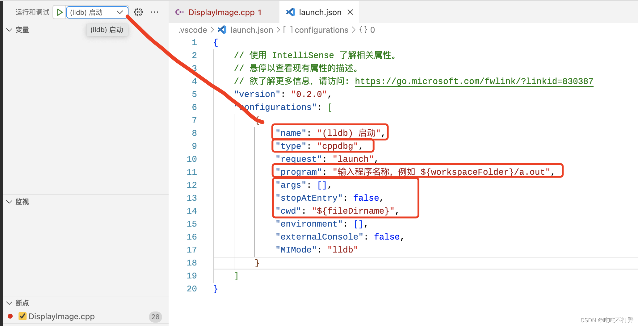 学习OpenCV（蝴蝶书/C++）相关——2.MacOS下使用LLDB调试cpp程序