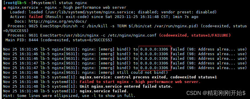 Job for nginx.service failed because the control process exited with error code. See “systemctl stat