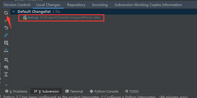  pycharm svn error Updating Changes Not A Git Repository or 
