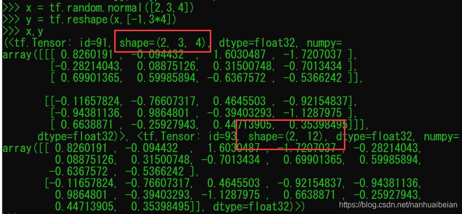 TensorFlow2-基础（五）：Tensor的维度变换【改变：reshape（view级别）、transpose（content级别 ...