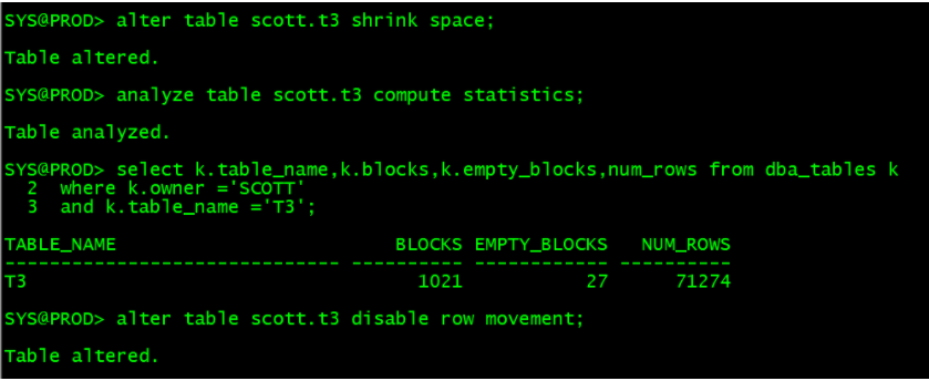 Oracle高水位线 HWM降低技巧
