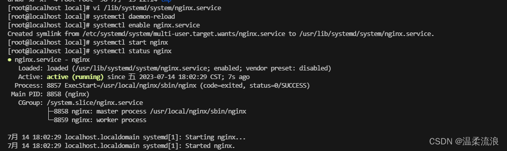 Nginx Linux设置开机自启动