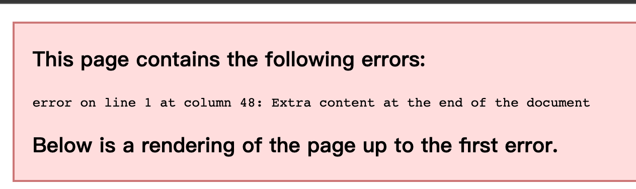 This page contains the following errors: error on line 1 at column 48: Extra content at the end of the document