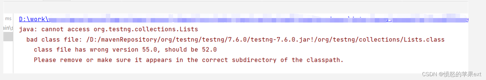 Class File Has Wrong Version 55.0, Should Be 52.0_Class File Has Wrong  Version 55.0, Should Be 52.0 _愤怒的苹果Ext的博客-Csdn博客