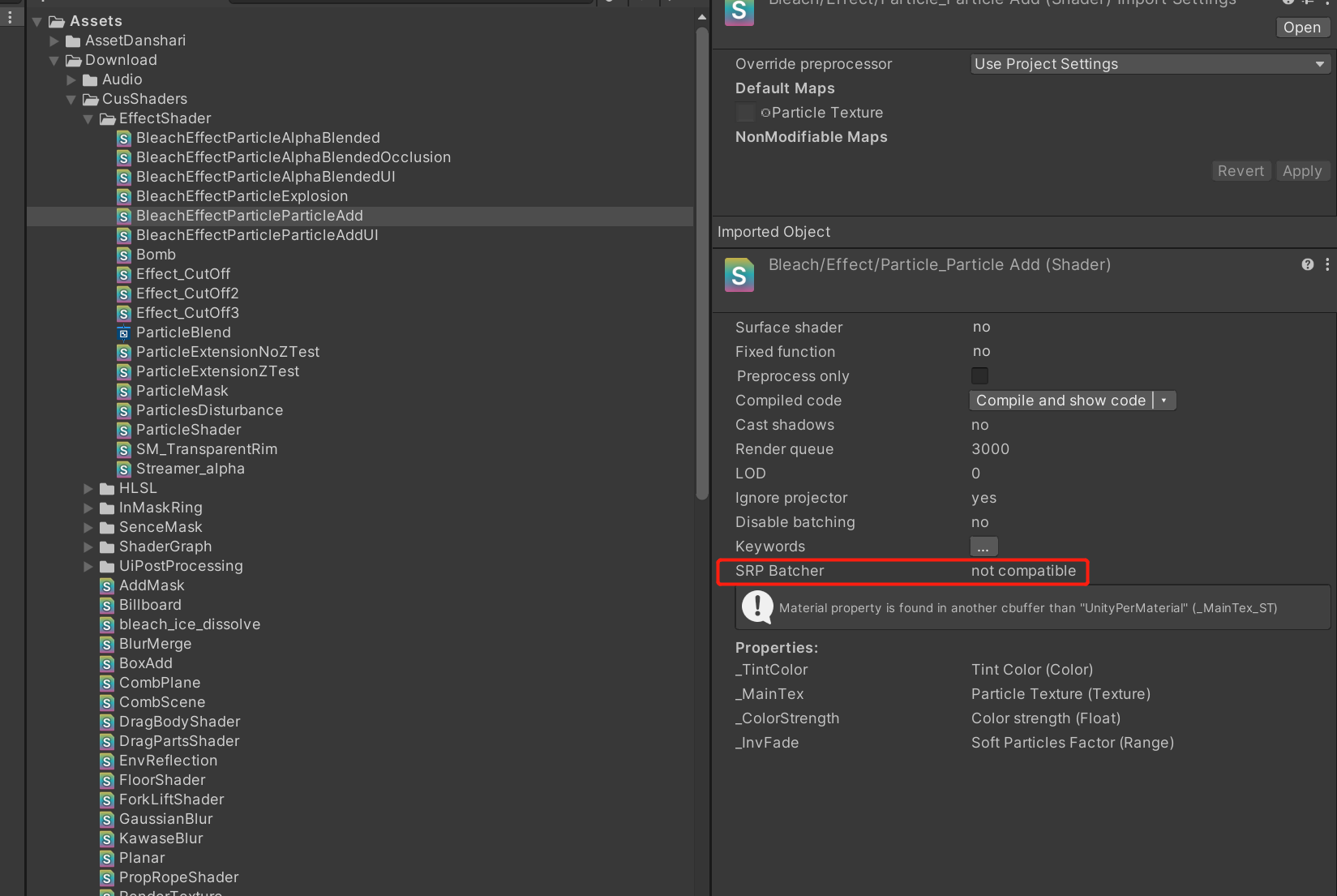 Unity URP shader 出现 SRP Batcher 为 not compatible时 渲染性能会下降 应该怎么处理 ...