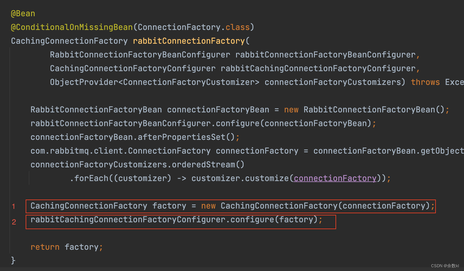 RabbitMQ 默认CachingConnectionFactory配置源码分析