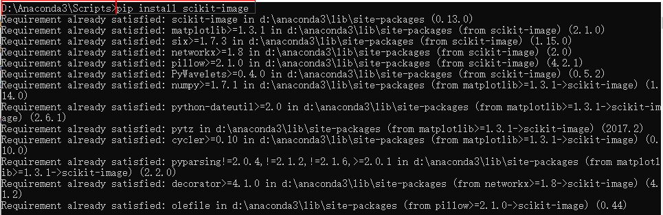 No module named ‘skimage.metrics‘在Anaconda3中的解决方法