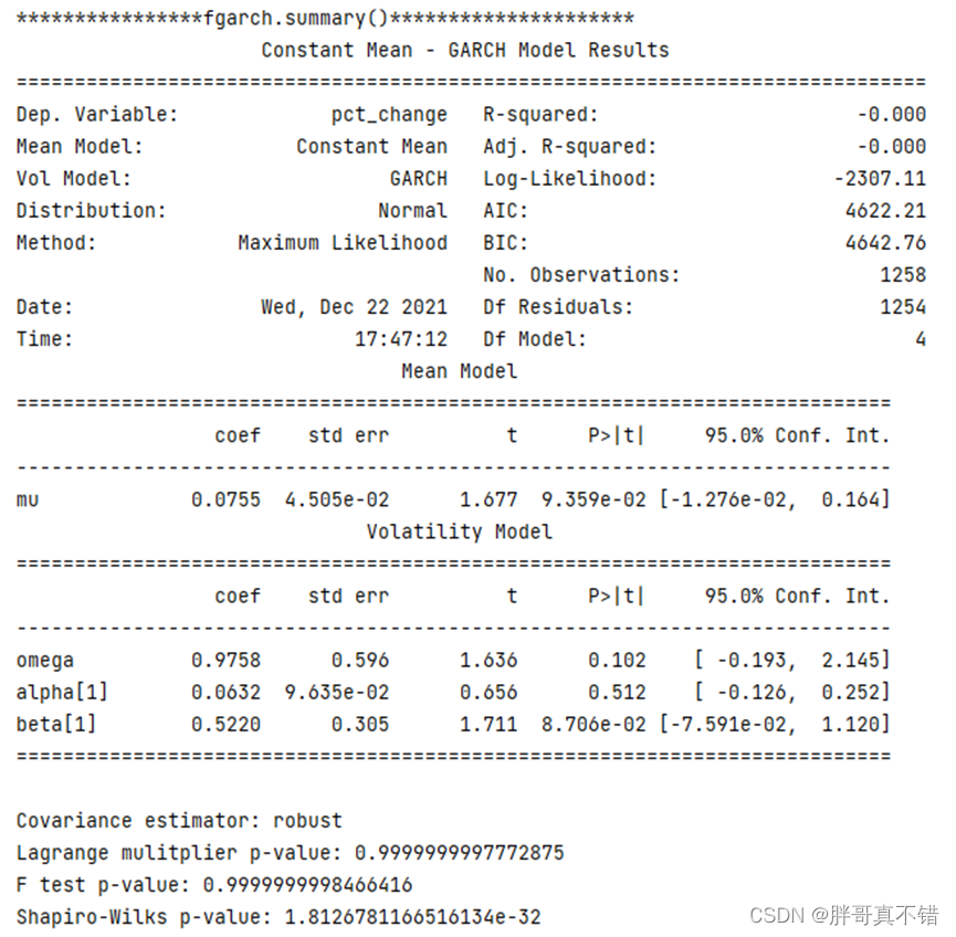 【项目实战】Python基于波动率模型(ARCH和GARCH)进行股票数据分析项目实战_garch模型python-CSDN博客