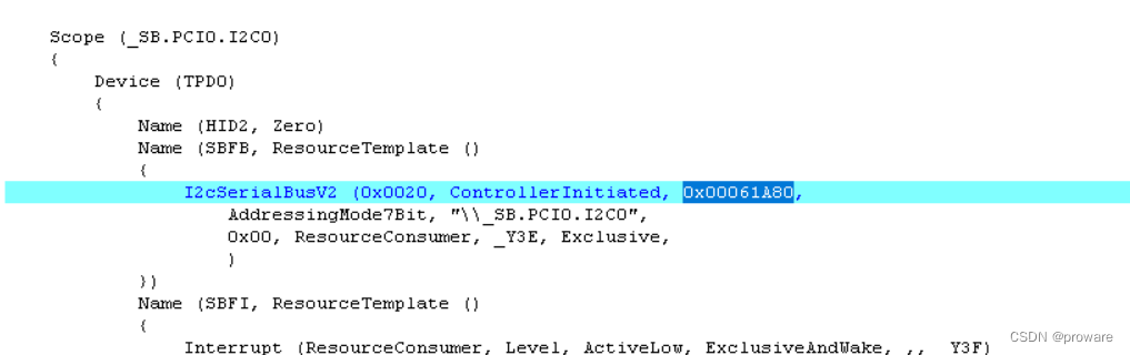 intel I2C的速率配置