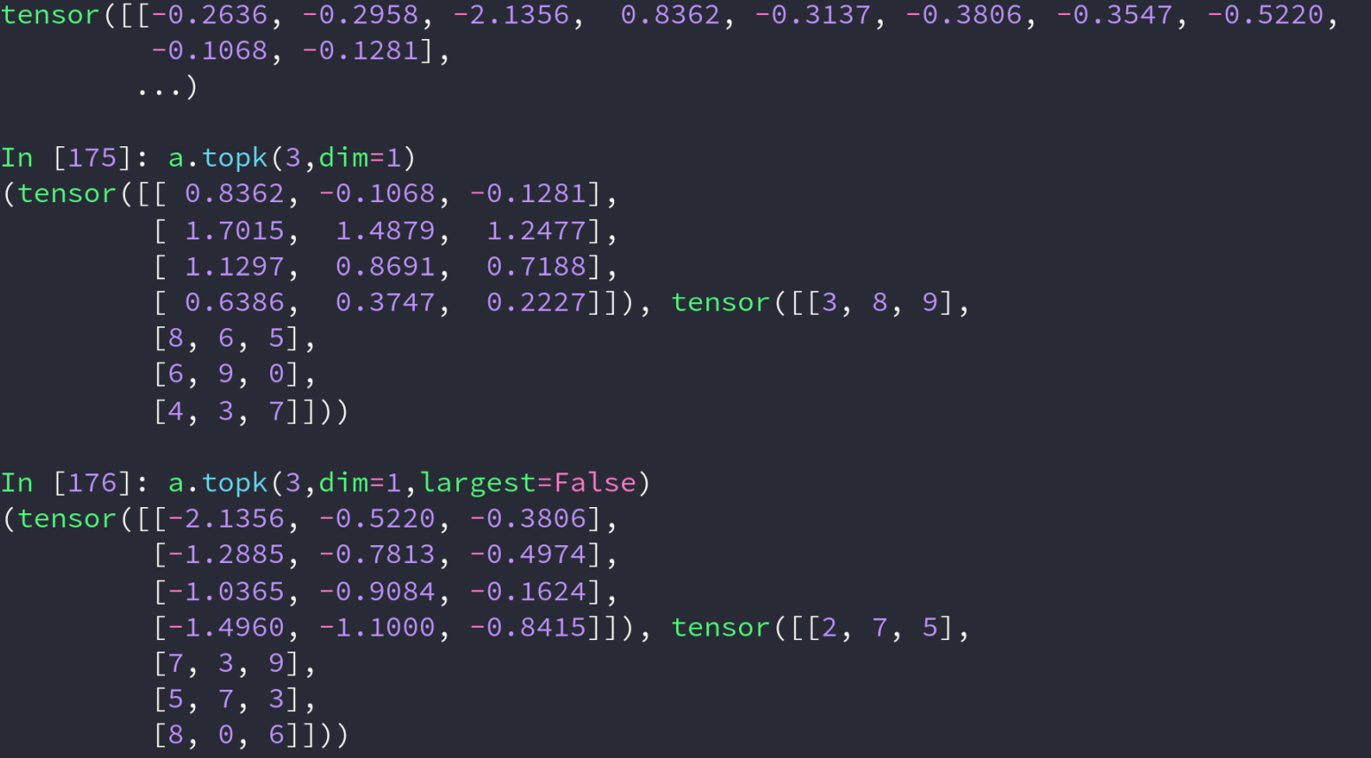 pytorch学习笔记 十 统计属性