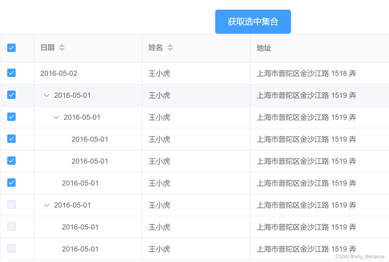 vue+elementUI实现级联表格el-table级联多选