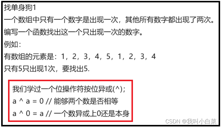 【C语言】找单身狗