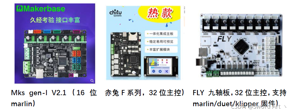Mks gen-l V2.1(16位 marlin) 赤兔F系列,32位主控) FLY 九轴板,32位主控,支持marlin/duet/klipper固件)