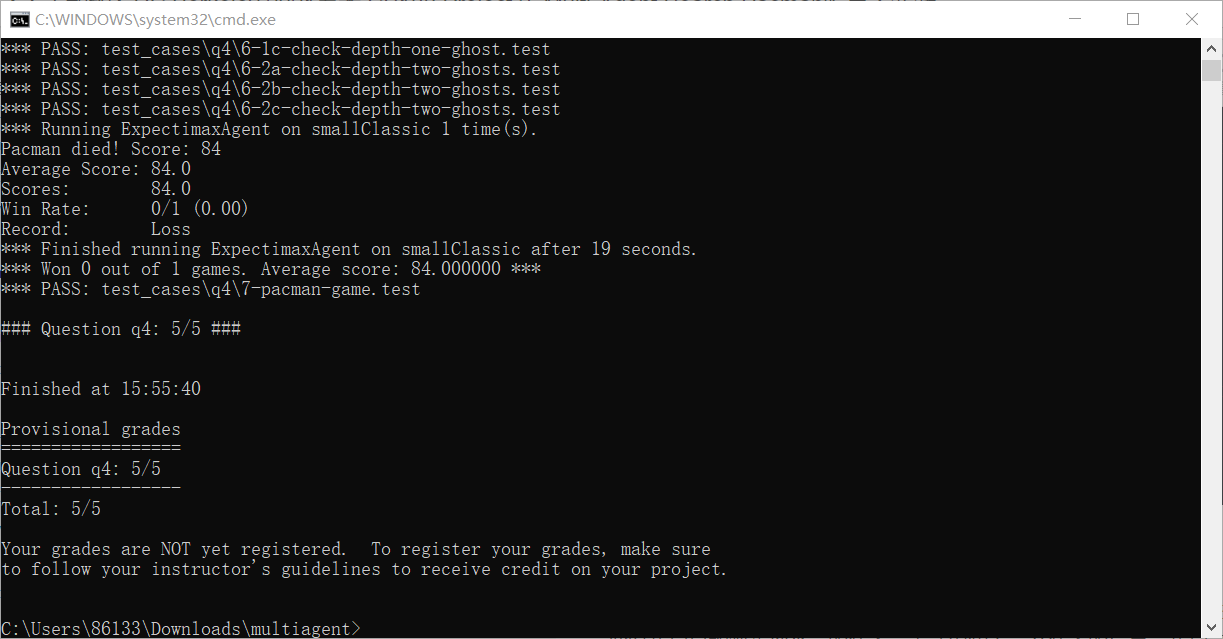 【人工智能】UC Berkeley 2021春季 CS188 Project 2: Multi-Agent Search Pacman吃豆人 ...