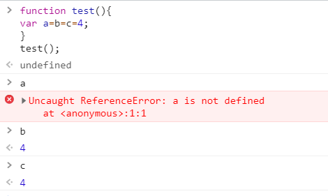javaScript语法var a=b=c是怎样执行的？_js var a=b=c=4; b=5; a,b,c的值分别是多少?-CSDN博客