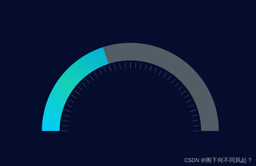 echart 半环渐变仪表盘
