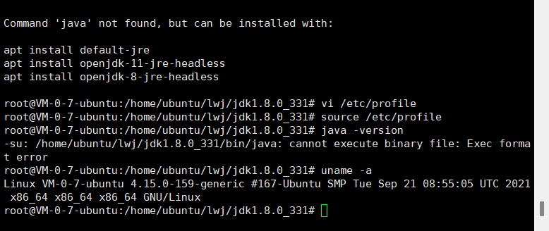 Home/Ubuntu/Lwj/Jdk1.8.0_331/Bin/Java: Cannot Execute Binary File: Exec  Format Error_Jdk1.8.0_331日志问题_Niuzaiwenjie的博客-Csdn博客