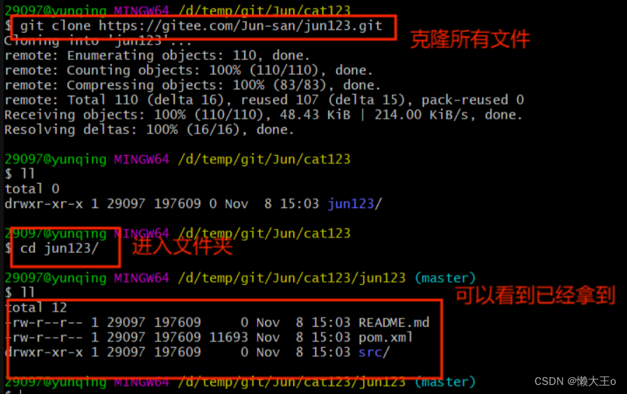 【Git】安装和常用命令的使用与讲解及项目搭建和团队开发的出现的问题并且给予解决