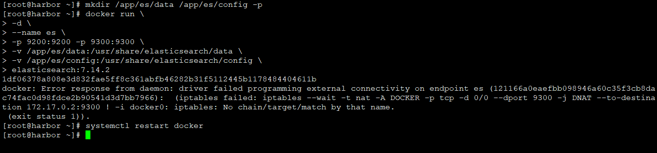 docker: Error response from daemon: driver failed programming external connectivity