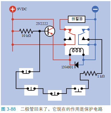 3-88二极管回来了，它现在的作用是保护电路