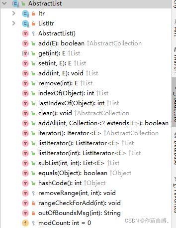  AbstractList 抽象类结构