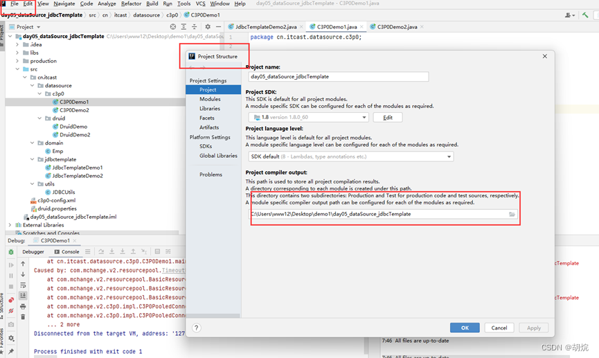 Cannot start compiler The output path is not specified for module day05
