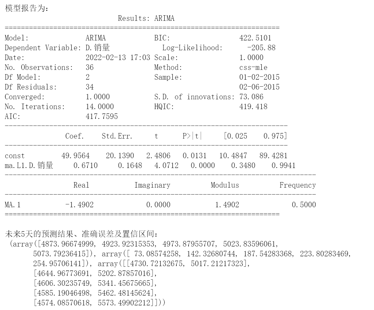 机器学习——时间序列模型