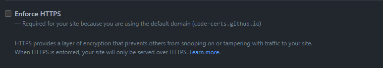 GitHub Pages 也支持启用强制 HTTPs 访问