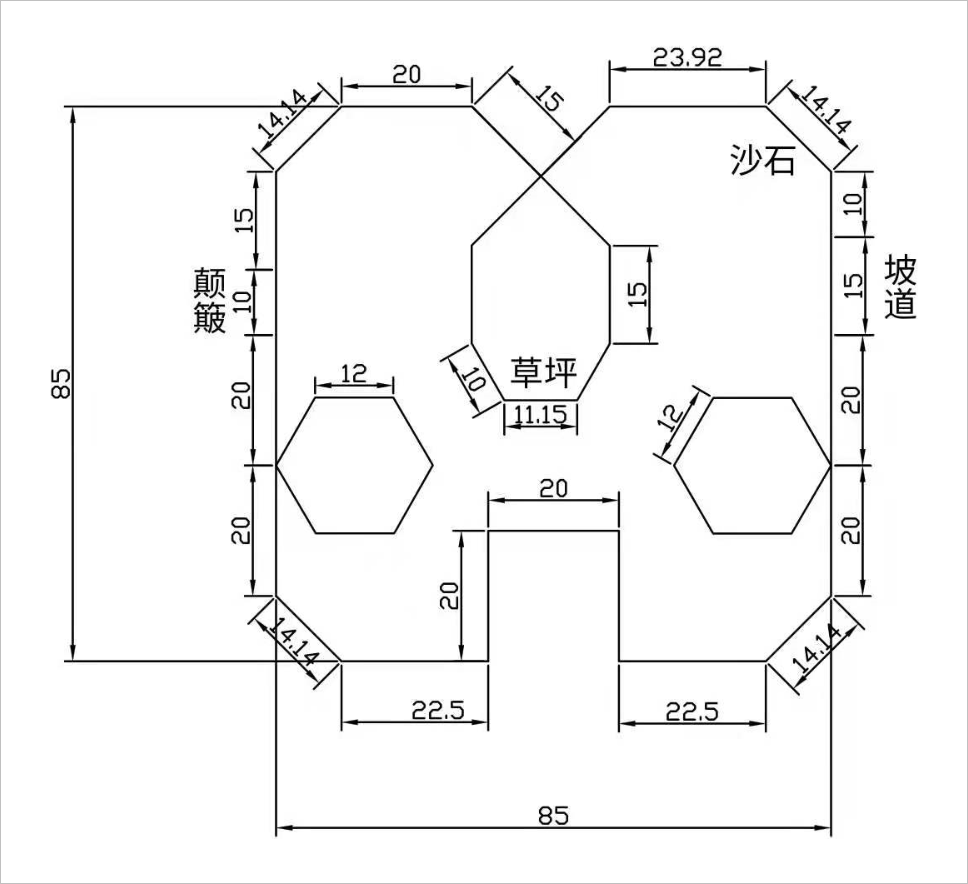 ▲ 图1.2 室外越野赛道设计图纸