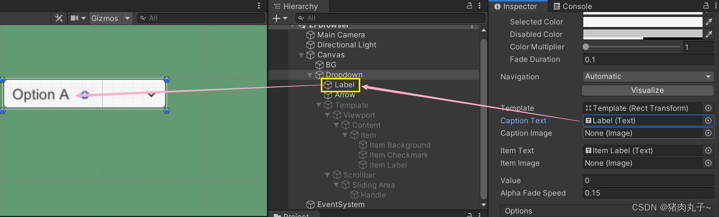 【unity3D】Dropdown组件 — 如何使用下拉菜单