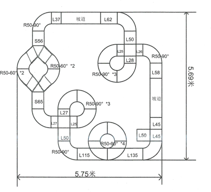 ▲ 图20.3.1 赛道设计与铺设