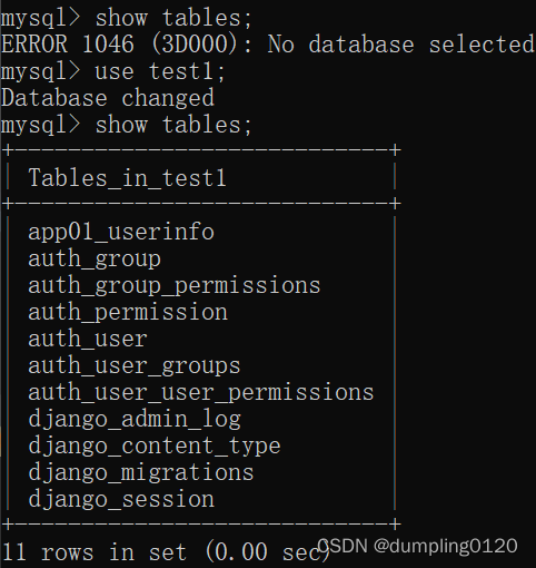 Django学习记录：使用ORM操作MySQL数据库并完成数据的增删改查