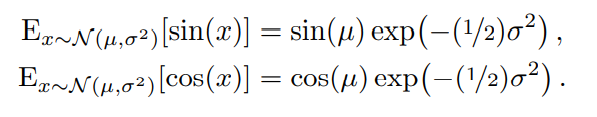 x服从高斯分布N（μ，σ）时，sin(x)、cos(x)的期望值计算