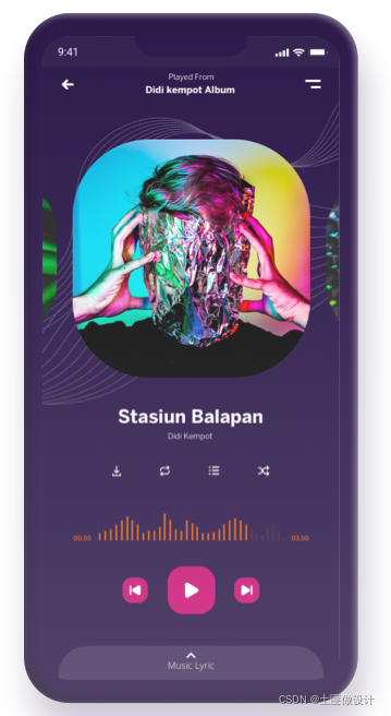 国外音乐类app界面设计模板移动用户界面设计欣赏