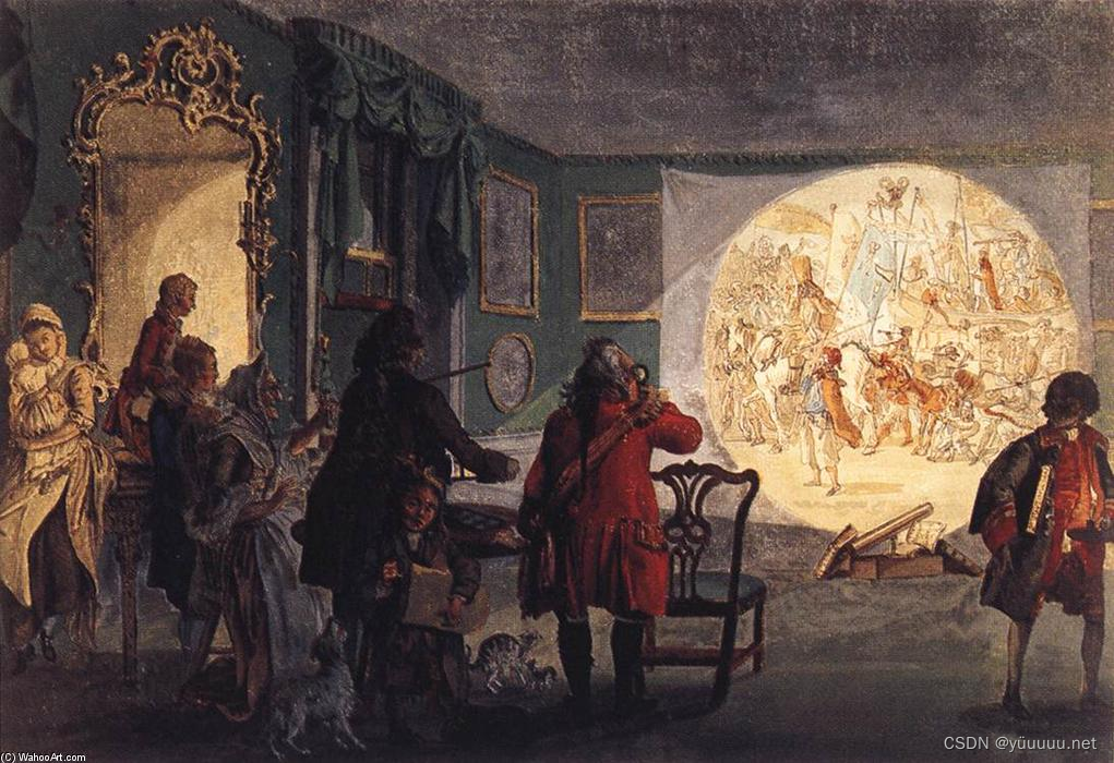 魔灯（Literna mágica），保罗·桑比（Paul Sandby），1760年，水彩，37 x 53 厘米