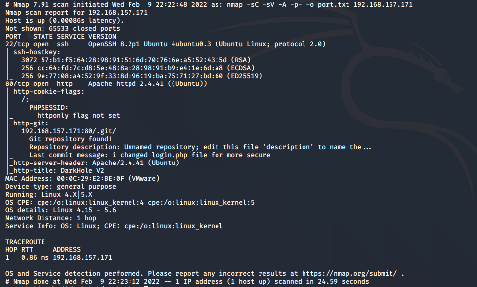 靶机练习 No.23 Vulnhub靶机DarkHole 2 .git信息泄露 .bash_history历史命令提权_黑洞2靶机-CSDN博客