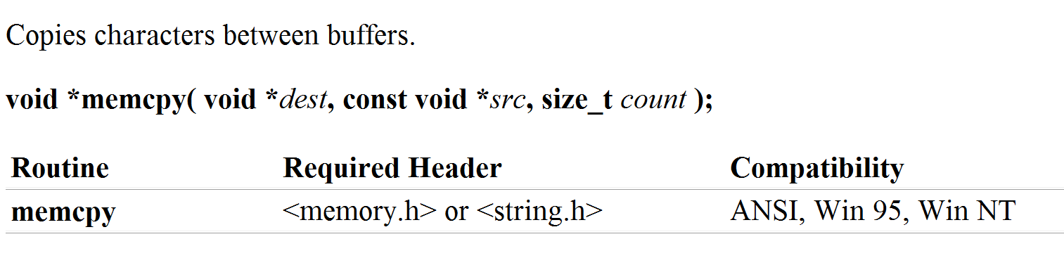 memcpy函数c语言_c++memcpy函数