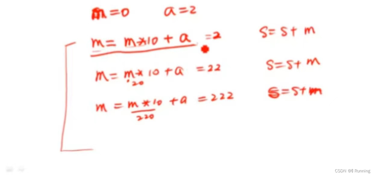 【C语言|菜鸟教程】100道进阶经典例题详细解答(C 练习实例18 - 求s=a+aa+aaa+aaaa+aa…a的值，其中a是一个数字。例如2+22+222+2222+22222(此时共有5个数 ）