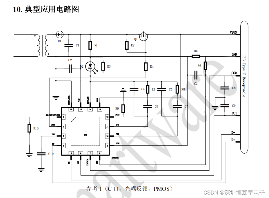 SW2303 Type-C 口/Type-A 口快充协议芯片 支持多种快充协议