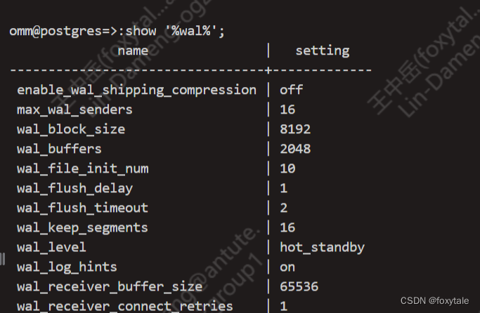 postgresql(openGauss)模糊匹配参数