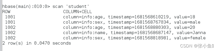 centos7虚拟机下hbase的使用案例讲解