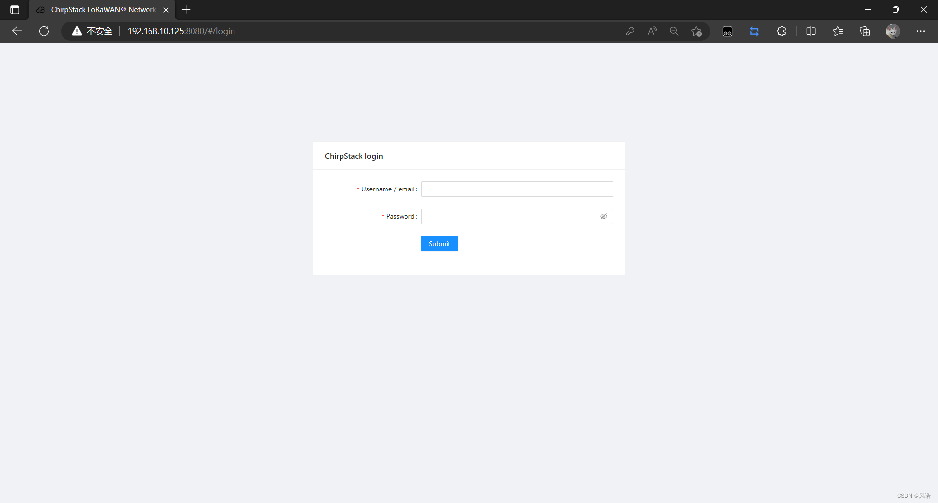 chirpstack登陆页面